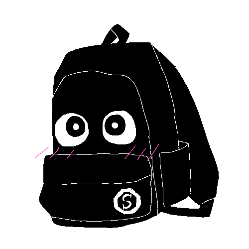 i drew my backpack, which was always commented on by others because it had huge eyes